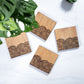 Hand-Illustrated Engraved Hickory Coaster Set