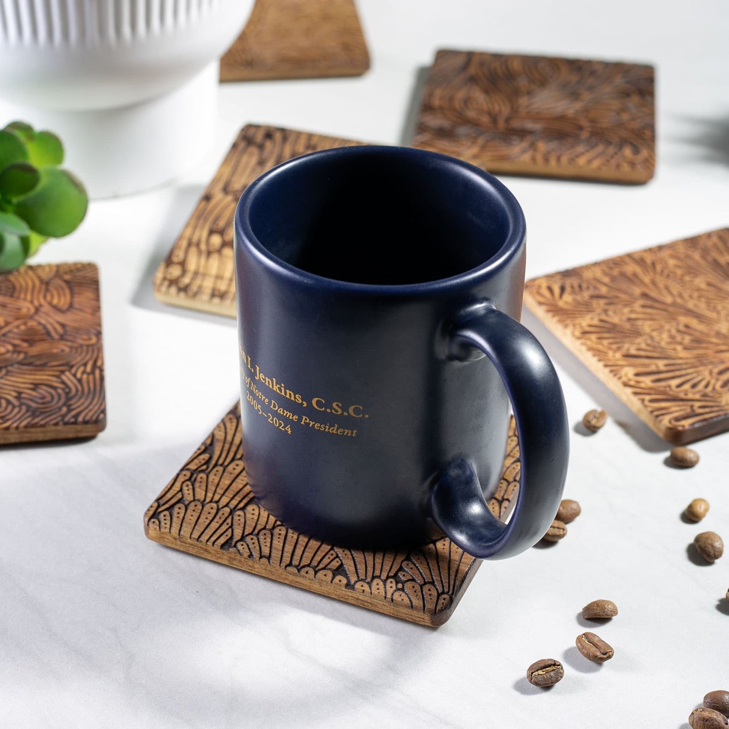Hand-Illustrated Engraved Coaster Set