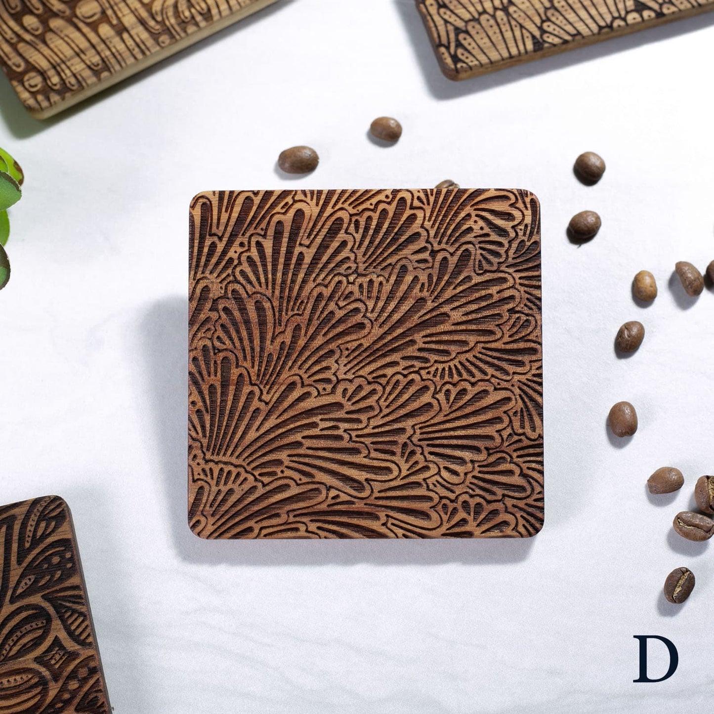 Hand-Illustrated Engraved Coaster Set