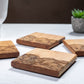 Hand-Illustrated Engraved Hickory Coaster Set
